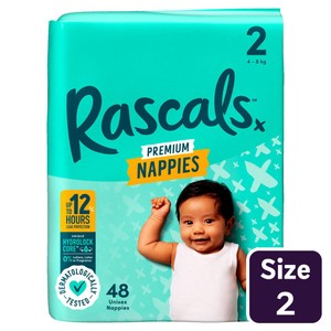 Rascals Premium Nappies, Size 5 | 58 Jumbo Pack