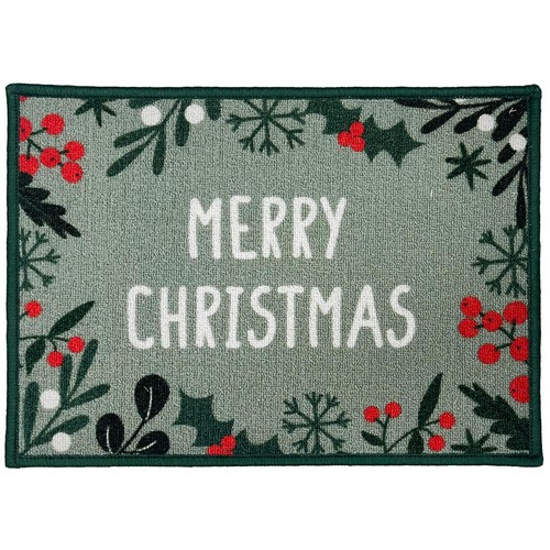 Mighty Mats Merry Christmas Sage Border Mat 40x57cm