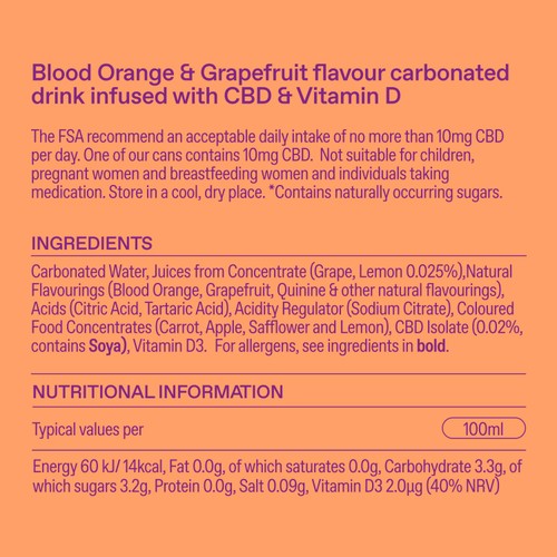 Goodrays CBD Drinks - Blood Orange & Grapefruit