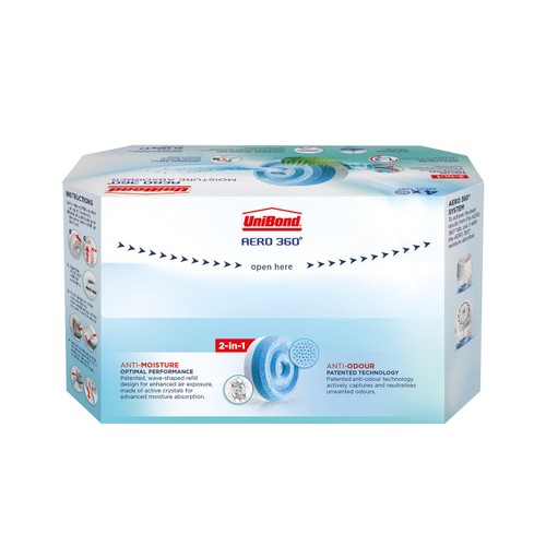 Unibond AERO 360 Moisture Absorber Waterfall Refill Tab
