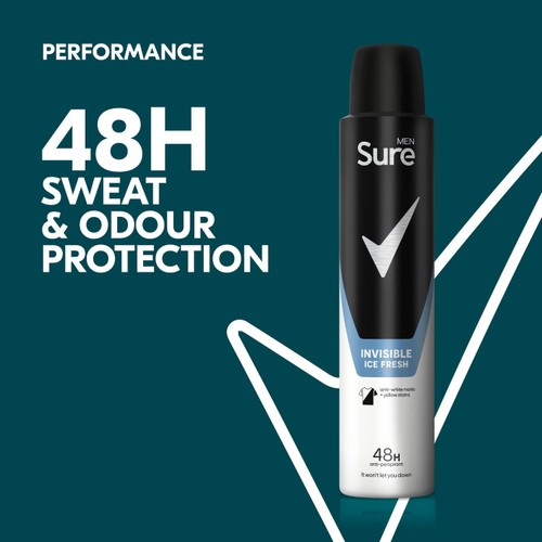 Sure Men Antiperspirant Deodorant Invisible Ice Aerosol