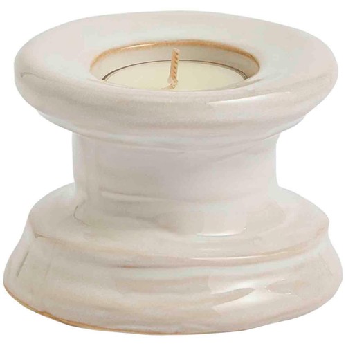 M&S Ceramic Dinner Candle & Tealight Holder, White