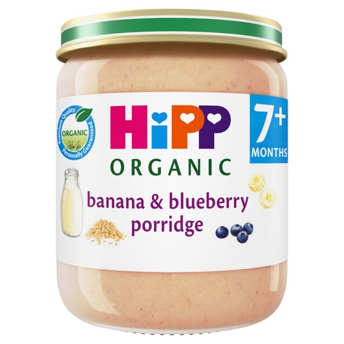HiPP Organic Banana & Blueberry Porridge Baby Food Jar 7+ Months