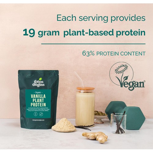 Green Origins Organic Vanilla Plant Protein Powder 