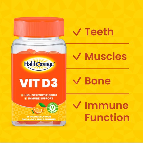 Haliborange Adult High Strength Immune Support Orange Gummies 1000IU