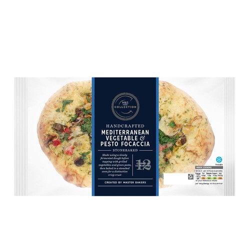 M&S Mediterranean Vegetable & Pesto Focaccia