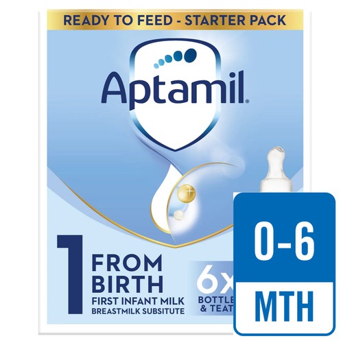 Aptamil 1 First Infant Baby Milk Formula Liquid Starter Pack Ready to Feed