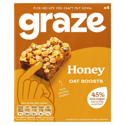 Graze Honey Oat Boost Flapjack Snack
