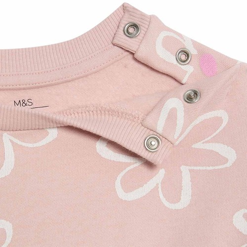 M&S Floral Outfit, 3-6 Months, Pink