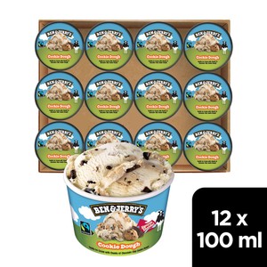 Ben & Jerry's Cookie Dough Mini Ice Cream Tub Multipack 12 x 100ml