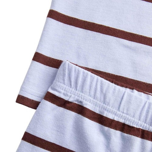 M&S Boys Pure Cotton Striped Pyjamas, 8-9 Y, Blue Mix
