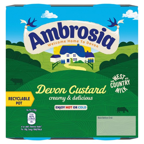 Ambrosia Devon Custard Dessert Snack Pots