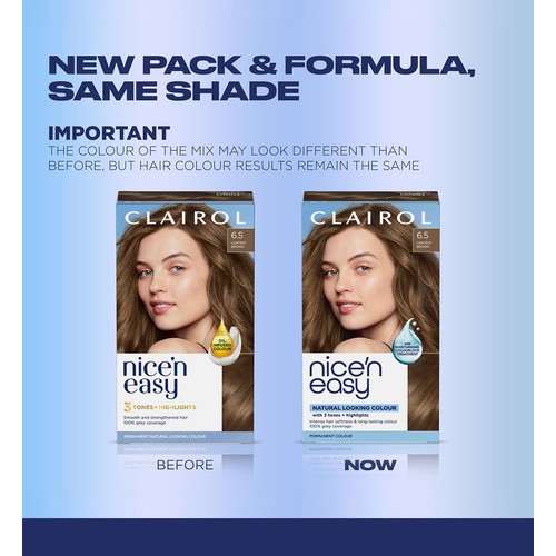 Clairol Nice'n Easy Hair Dye, 6.5 Lightest Brown