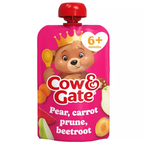 Cow & Gate Pear, Carrot, Prune & Beetroot Baby Food Pouch 6+ Months