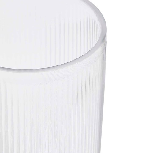 M&S Ribbed Glass Cylinder Vase, Clear