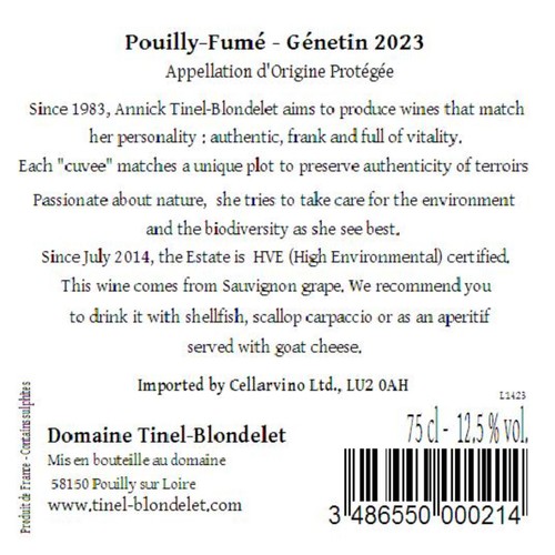 TINEL-BLONDELET Pouilly Fume Genetin