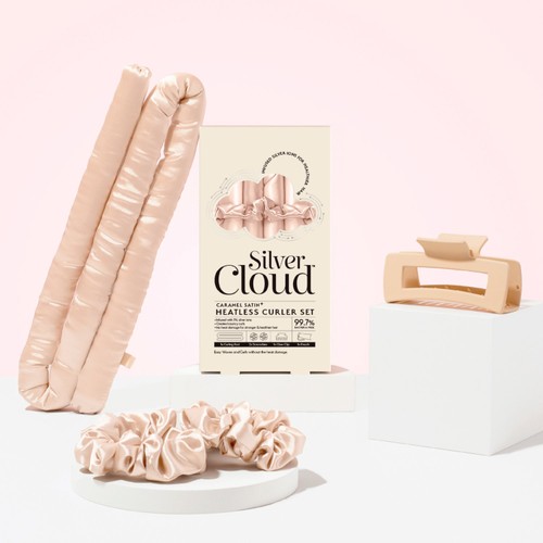 Silver Cloud Heatless Curlers Set, Caramel