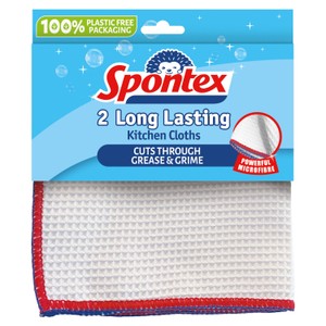 Spontex Long Lasting Kitchen Cloth 2 Pack