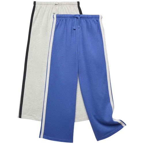 M&S Boys Cotton Rich Pyjama Bottoms, 7-8 Y, Blue Mix