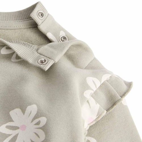 M&S Green Floral Sweat Outfit, 18-24 Months, Green