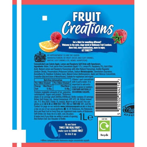 Robinsons Fruit Creations Lemon and Raspberry
