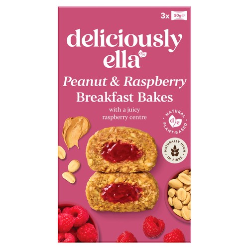 Deliciously Ella Peanut Butter & Raspberry Breakfast Bakes Multipack