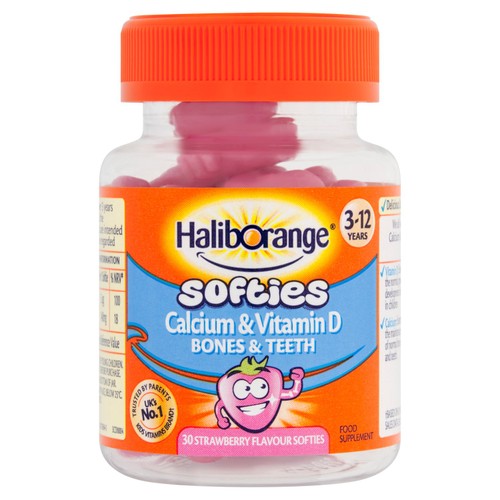 Haliborange Kid's Softies Calcium & Vitamin D Strawberry Gummies 3-12yrs 