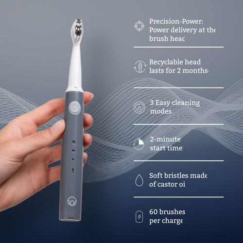 Waken Rechargeable Sonic Toothbrush - Graphite Grey