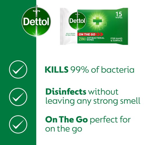Dettol Antibacterial Wipes 2-in-1 Hands and Surfaces
