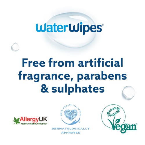 WaterWipes Baby Wipes Sensitive Weaning Plastic Free Wipes 720 Wipes 