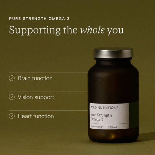 Wild Nutrition Food-Grown Pure Strength Omega 3 Capsules