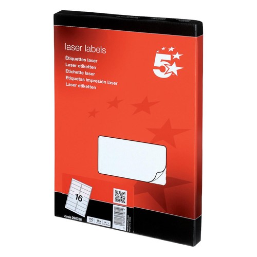 5 Star Multipurpose Labels 99x34mm Pk100
