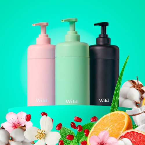 Wild Ombre Refillable Body Wash Case