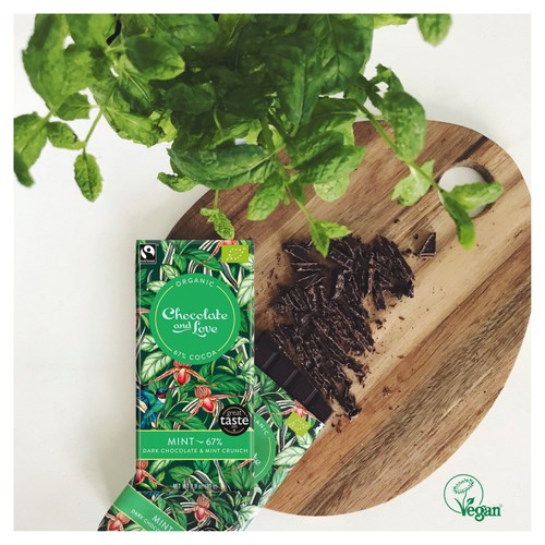 Chocolate and Love Fairtrade Organic Mint 67% Dark Chocolate