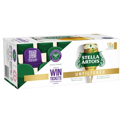 Stella Artois Unfiltered Belgian Lager Beer Cans