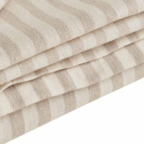 M&S Cotton with Linen Striped Tablecloth, One Size, Natural
