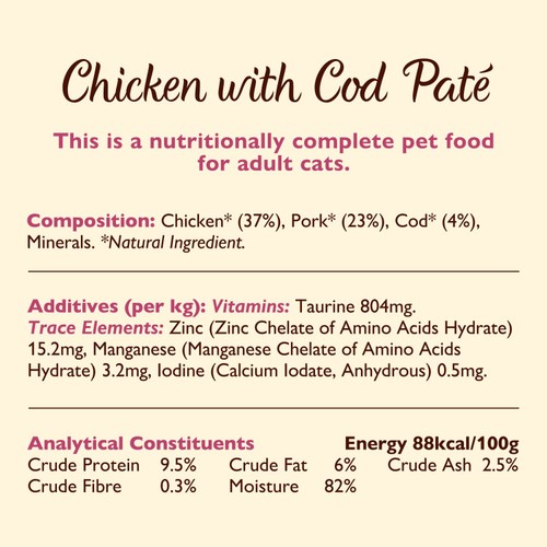 Lily's Kitchen Cat Smooth Chicken & Cod Pate