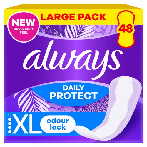 Always Dailies Liners Extra Long Scented 48 Count
