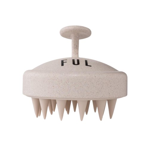 FUL Scalp Massager Brush White Silicone Exfoliator for Hair Growth