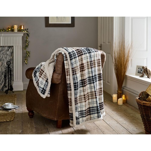 Deyongs Baldwin Check Sherpa Throw 