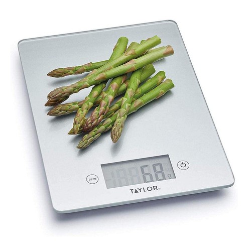 Taylor Pro Glass Digital Kitchen Scale, 5kg, Silver, Gift Boxed