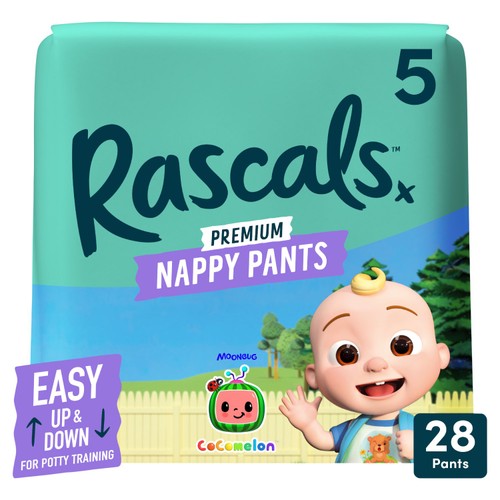 Rascals CoComelon Nappy Pants, Size 5 (13-18kg)