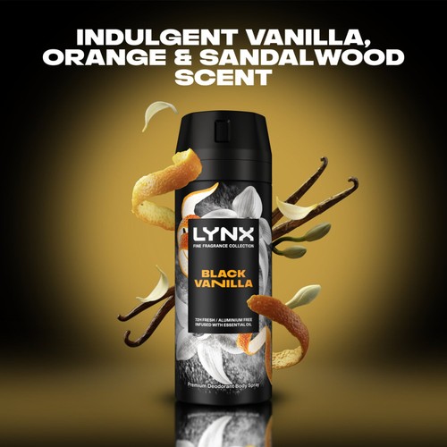 Lynx Fine Fragrance Collection Premium Deodorant Bodyspray Black Vanilla