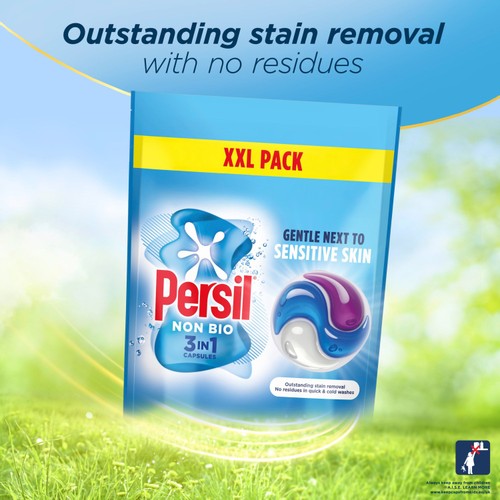 Persil Non Bio 3 in 1 Laundry Washing Detergent Capsules 58 Washes