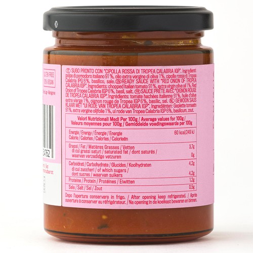 Crispino Pasta Sauce with Red Onion of Tropea Calabria IGP