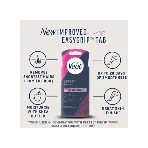 Veet Expert Wax Strips - Face, Normal