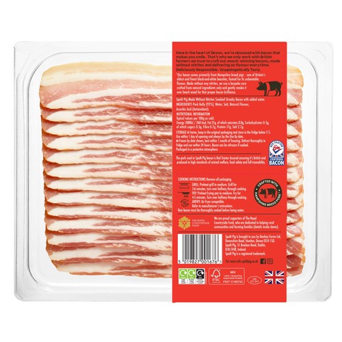 Spoiltpig British Made Without Nitrites Smoked Streaky Bacon