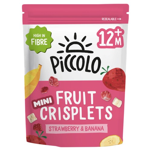 Piccolo Strawberry & Banana Mini Fruit Crisplets 12+ Months