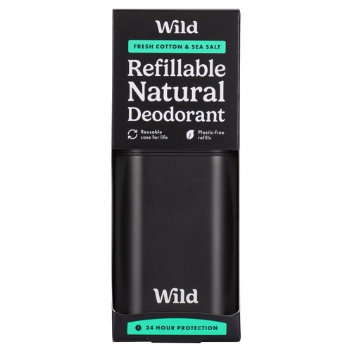 Wild Men's Black Case and Fresh Cotton and Sea Salt Deodorant