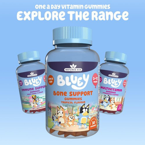 Natures Aid Bluey Bone Support Vitamin Gummies